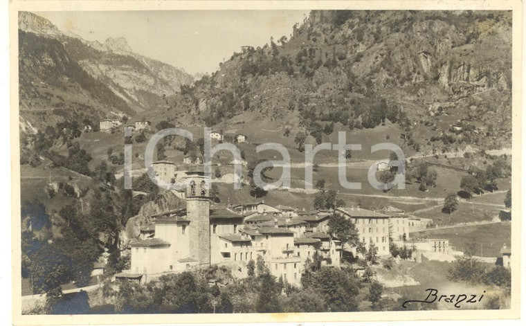 1919 BRANZI (BG) Veduta panoramica del paese *Fotografia VINTAGE 13x9 cm