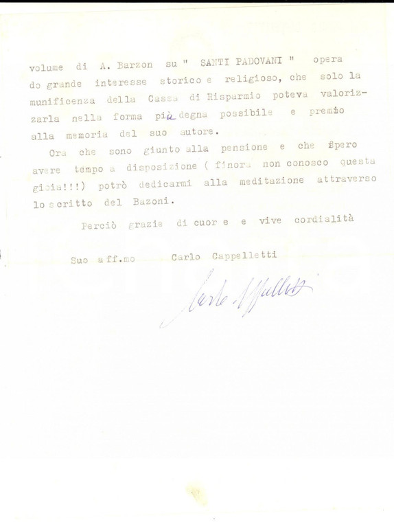 1976 VERONA Carlo CAPPELLETTI e un quadro all'Istituto Botanico *Autografo