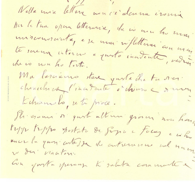 1945 ROMA Emanuele CIAFARDINI a un collega offeso dalle presunte critiche