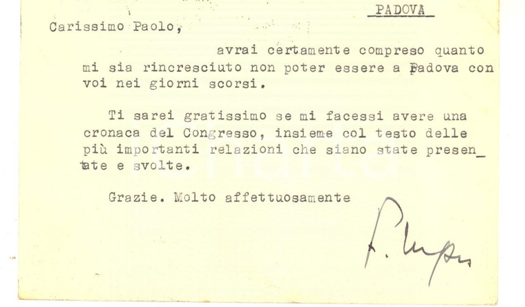 1954 ROMA RIVISTA PENALE Avv. Filippo UNGARO per cronaca congresso - AUTOGRAFO
