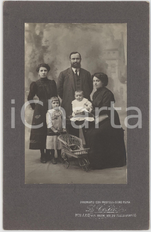 1910 ca MILANO Ritratto della famiglia BETTONI - Foto TOLLINI 13x20 cm