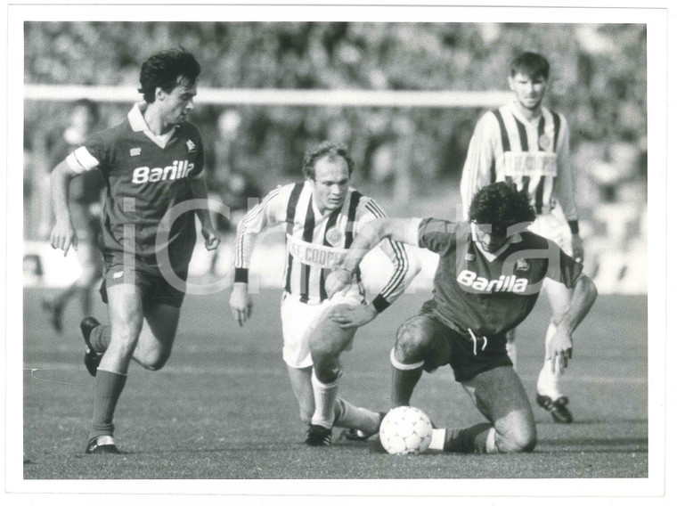1988 COPPA UEFA - AS ROMA vs PARTIZAN Giuseppe GIANNINI Roberto POLICANO Foto