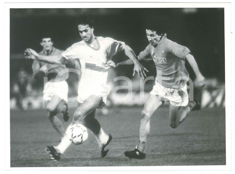 1989 CALCIO Napoli vs VfB Stuttgart - Luca FUSI Maurizio GAUDINO Foto 24x18 cm