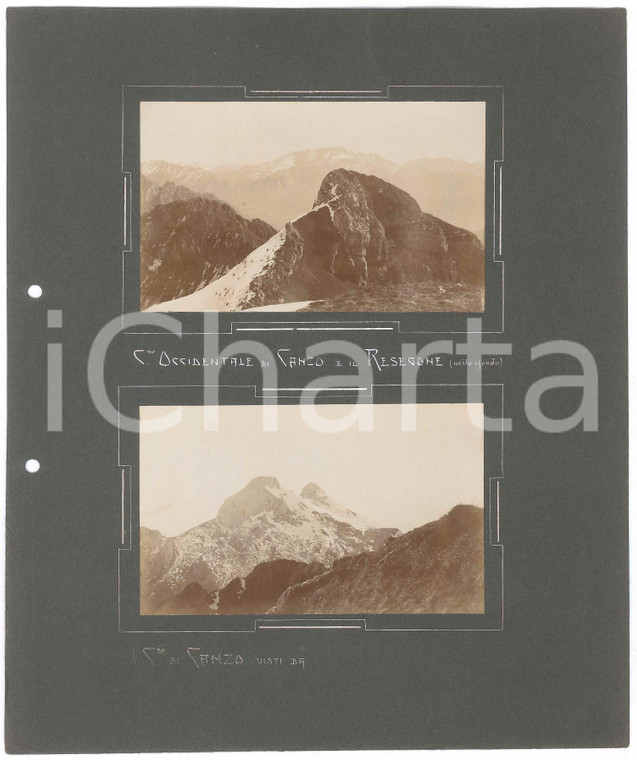1900 ca CANZO Corno Occidentale e Resegone - 2 Fotografie 14x8 cm