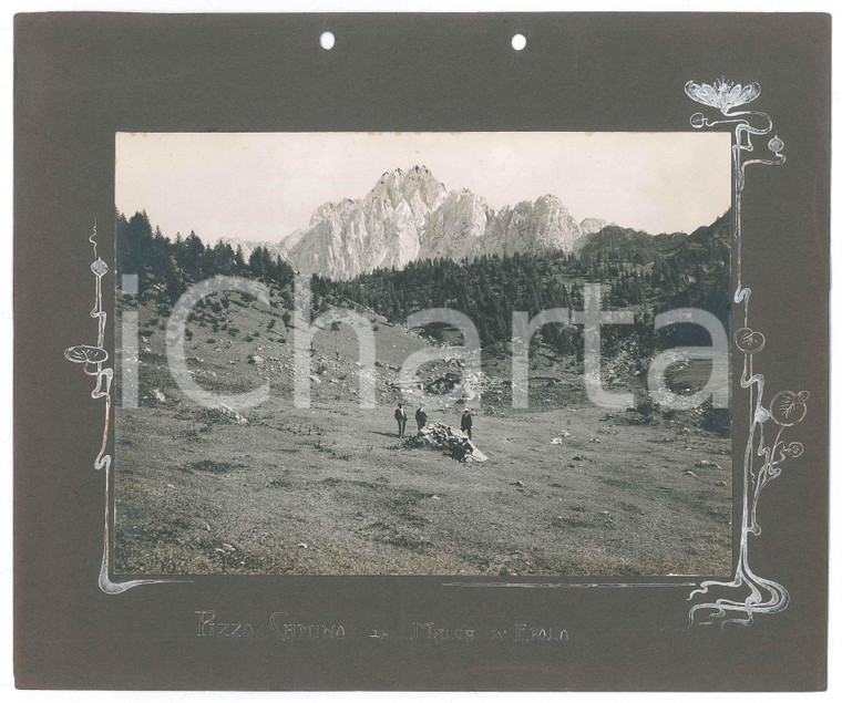 1900 ca PREALPI BERGAMASCHE Malga d'Epolo - Alpinisti e Pizzo Camino - Foto