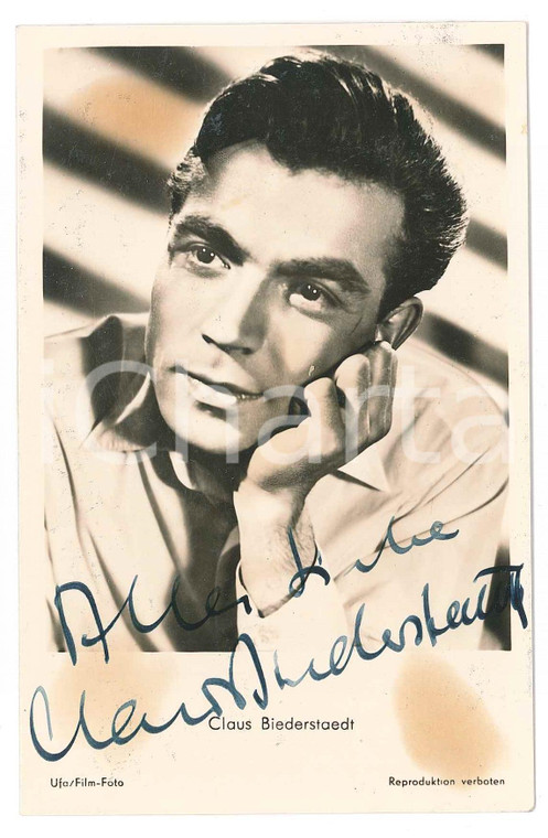 1955 ca Claus BIEDERSTAEDT actor - Portrait - SIGNED Photo 9x14 cm