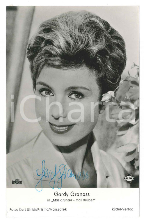 1950 ca Gardy GRANASS actress - Portrait - SIGNED Photo 9x14 cm