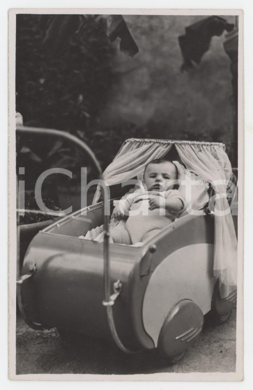 1930 ca COSTUME ITALIA Bambino nel passeggino - Foto cartolina (2)