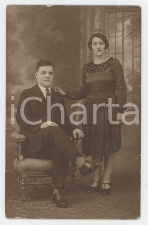 1927 NEW YORK Coppia di italoamericani - Foto cartolina G. FECAROTTA