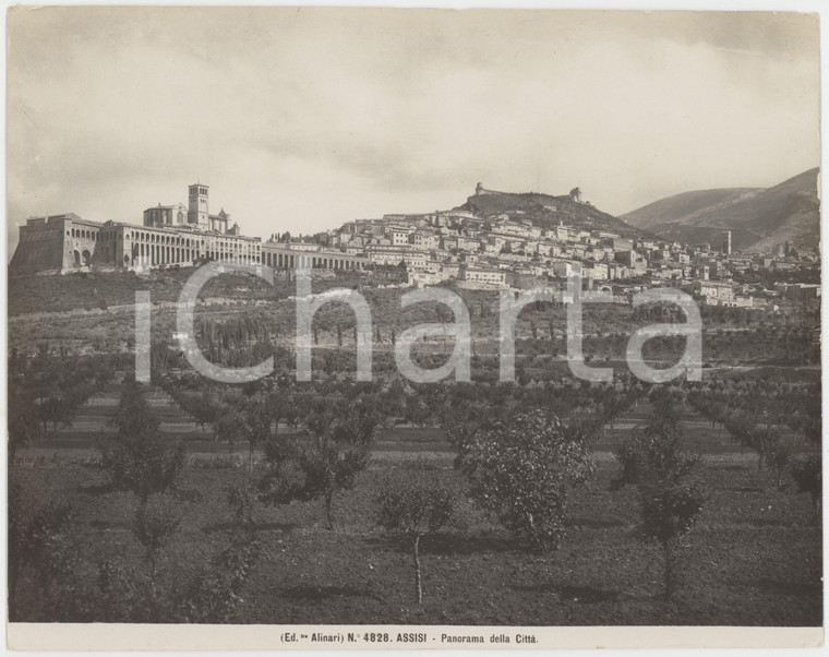 1940 ca ASSISI Panorama della città - Foto ALINARI n.4828 - 25x20 cm