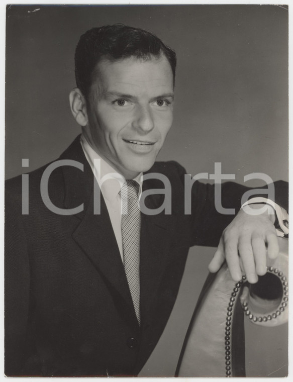 1955 ca MUSICA Frank SINATRA Ritratto del cantante - Fotografia 18x24 cm