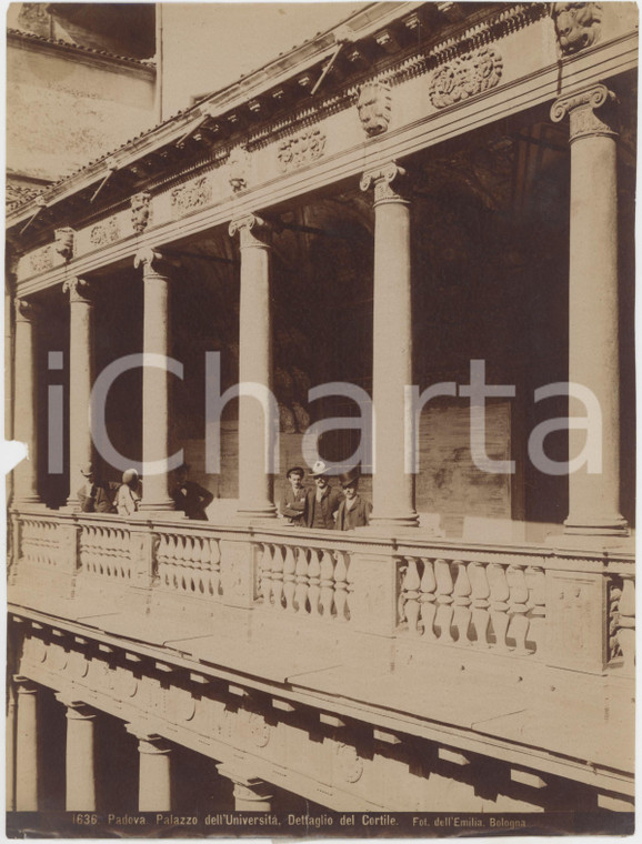 1900 ca PADOVA Studenti nel Palazzo dell'Università - Foto dell'Emilia
