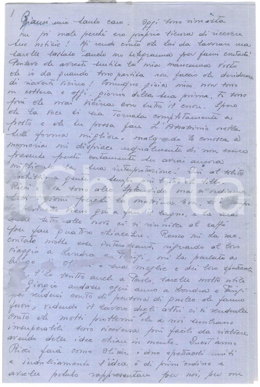 1951 PORTOFINO Lilla BRIGNONE e le possibili collaborazioni teatrali *Autografo