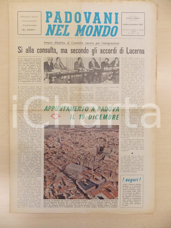 1976 PADOVANI NEL MONDO Camera di Commercio premia padovani emigrati *Periodico