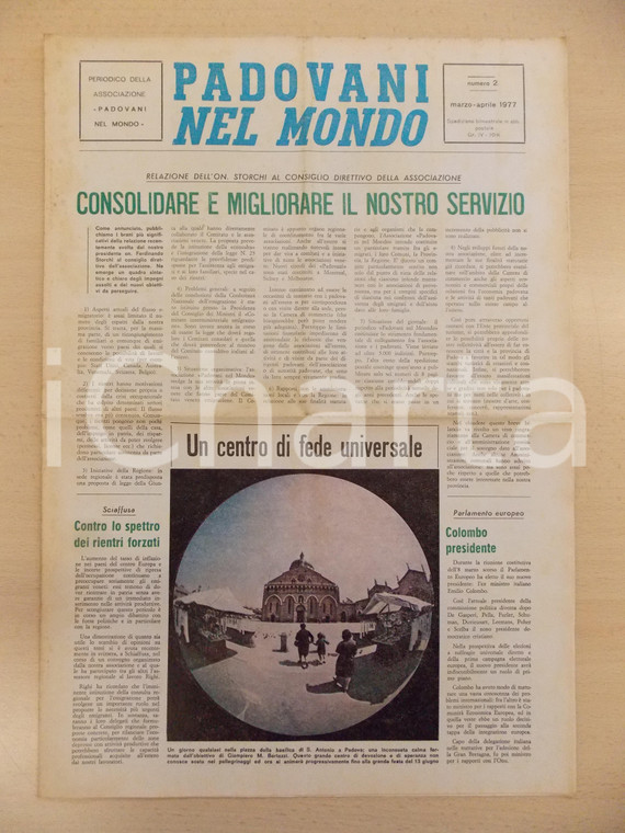 1977 PADOVANI NEL MONDO Basilica di Sant'Antonio centro di fede *Periodico n.2