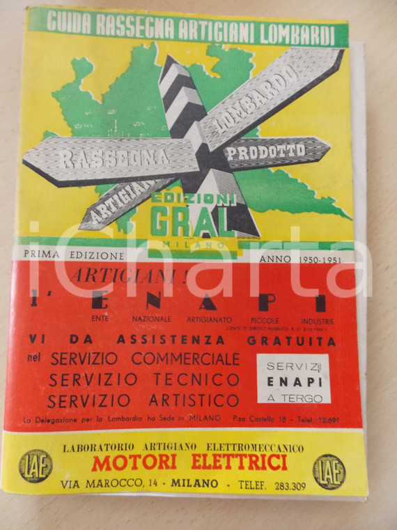 1950-51 MILANO Guida rassegna artigiani lombardi *Prima edizione 344 pp.