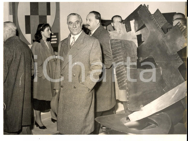 1955 ROMA Ministro Pietro CAMPILLI alla VII Quadriennale di Arte Romana *Foto