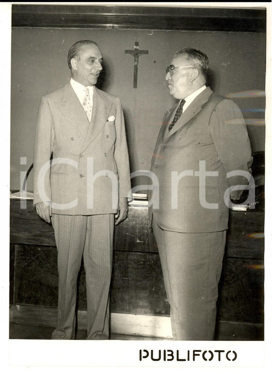 1953 ROMA Pietro CAMPILLI saluta il nuovo ministro Antonio GAVA *Foto 14x18