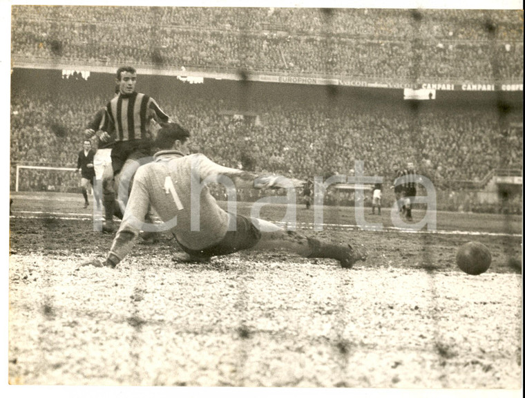 1965 ca CALCIO SERIE A INTER-ROMA Goal di Mario CORSO *Fotografia 24x18 cm