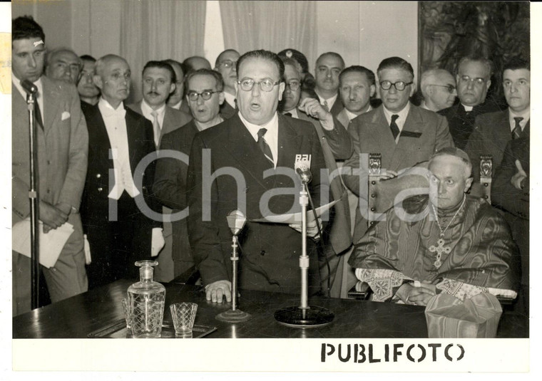 1955 ca PALERMO Discorso Franco RESTIVO per VI Annuale Autonomia Regionale *Foto