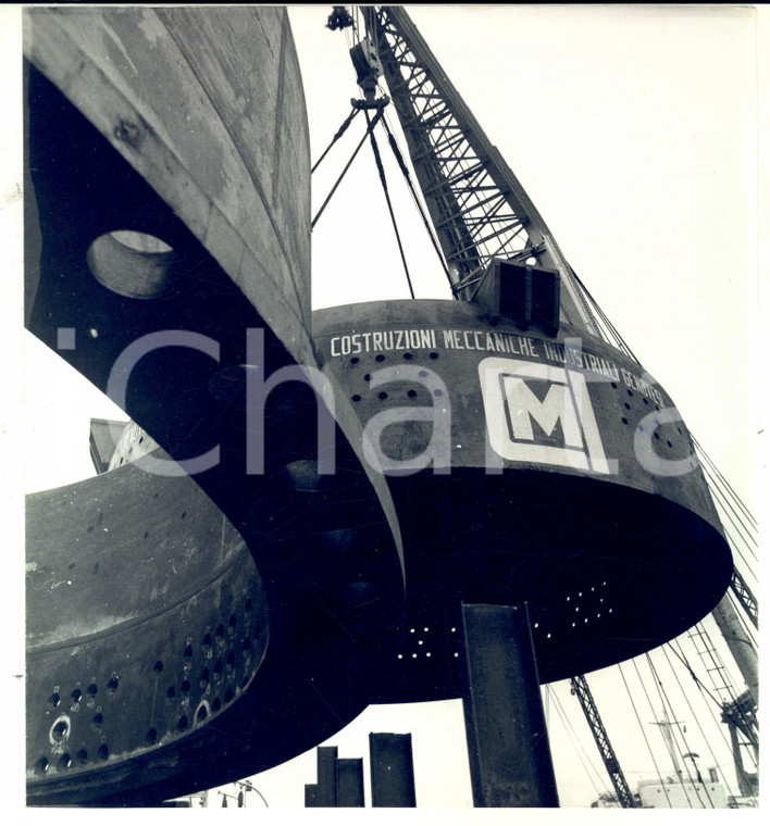 1955 ca GENOVA Costruzioni Meccaniche Industriali Genovesi - Cantiere e gru Foto