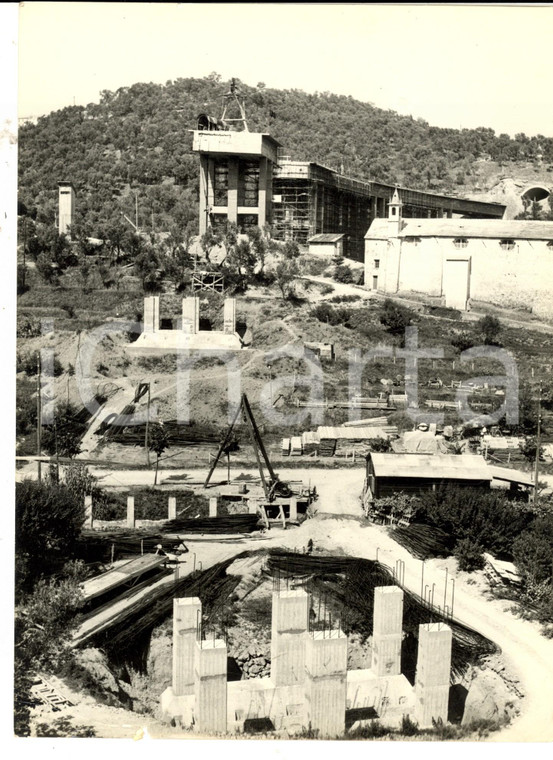1956 CELLE LIGURE Costruzione del viadotto dell'AUTOSTRADA DEI FIORI *Foto 18x24