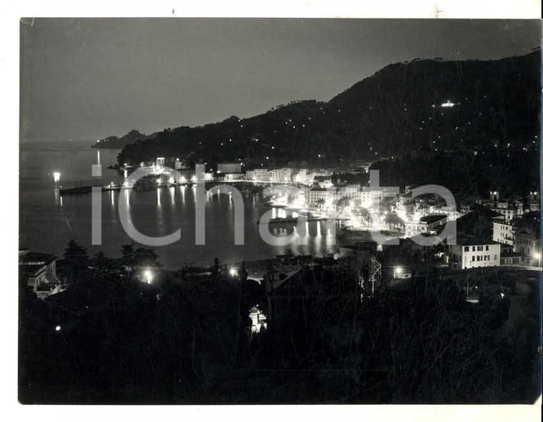 1959 SANTA MARGHERITA LIGURE Veduta panoramica notturna *Foto 24x18 cm