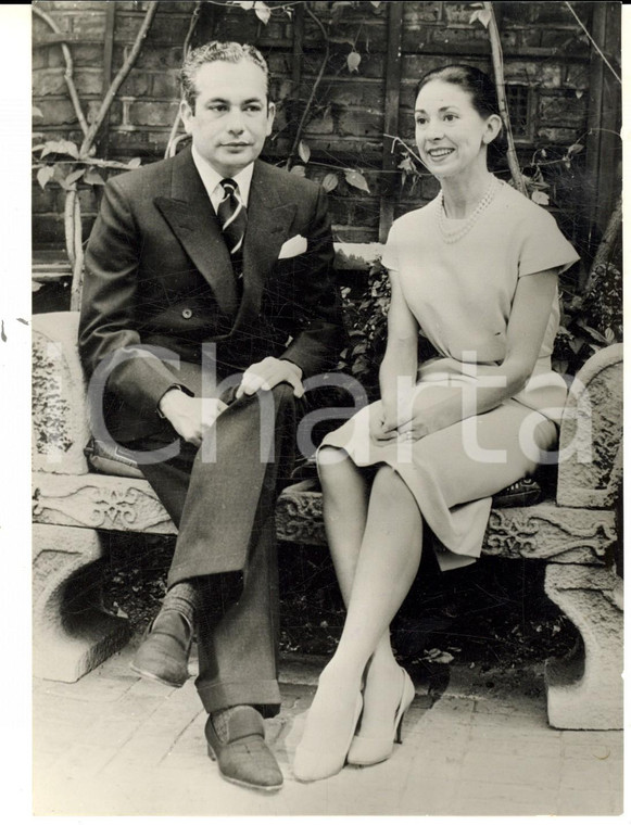 1963 LONDON Ritratto di Robert ARIA con la moglie Margot FONTEYN *Foto 13x18