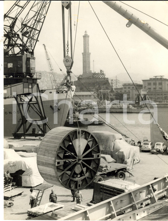1963 Porto di GENOVA Imbarco cavi della PIRELLI per la Grecia - Foto 18x24 cm