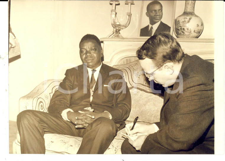 1961 PARIS Presidente del KATANGA Moise TSHOMBE' in visita *Foto 18x13 cm