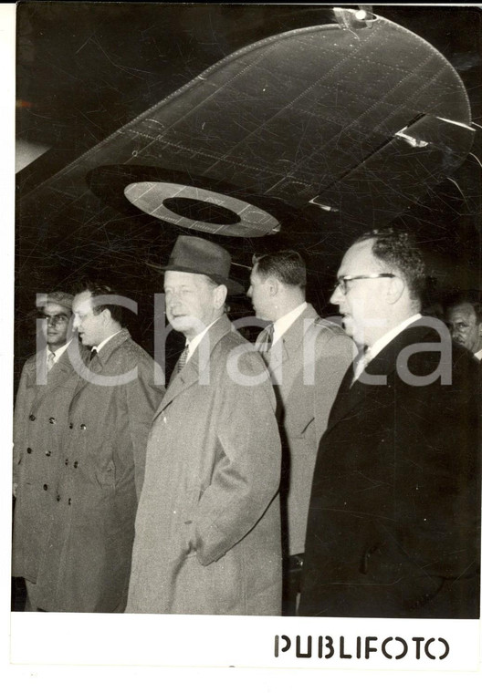 1956 NAPOLI Arrivo di Dag HAMMARSKJOLD segretario generale ONU *Foto 14x18
