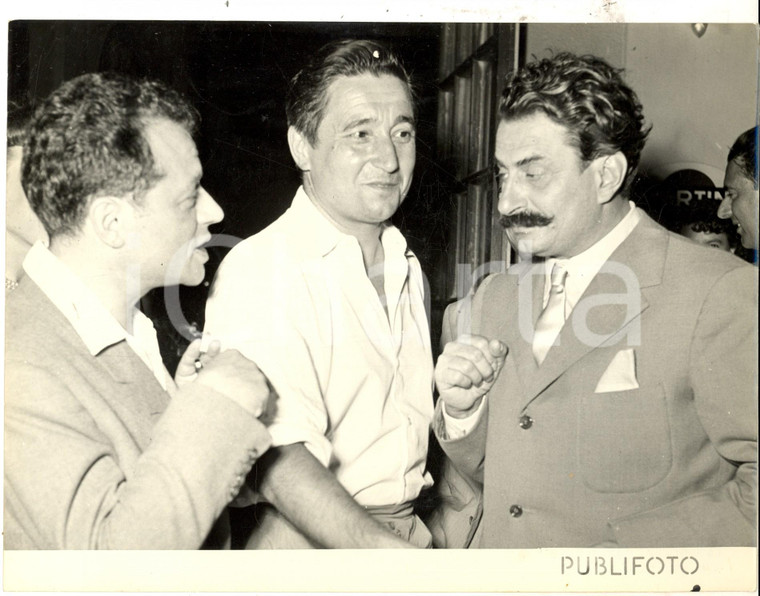 1953 BORDIGHERA SALONE DELL'UMORISMO Giovannino GUARESCHI con PEYNET e GUS Foto
