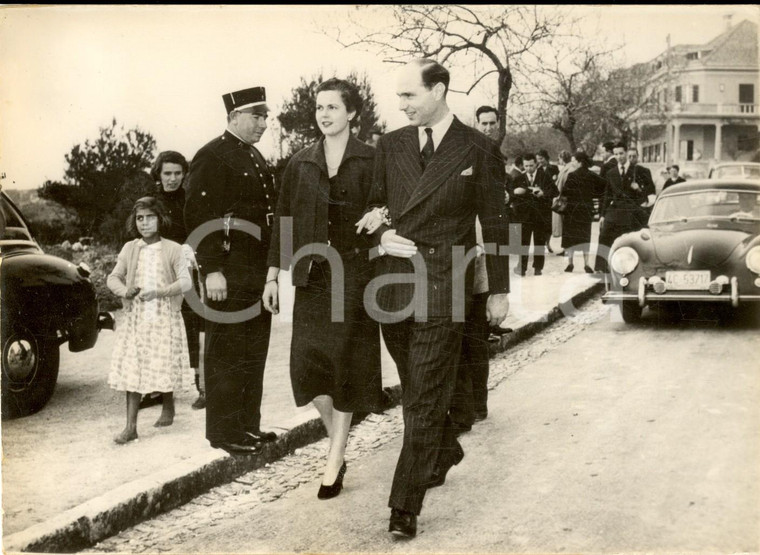 1955 CASCAIS Nozze Maria Pia di SAVOIA Alessandro di JUGOSLAVIA - Arrivo sposi
