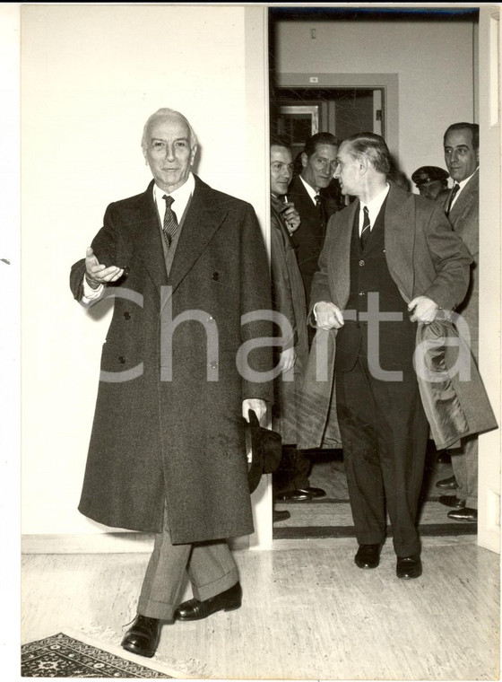 1960 ROMA Premier Antonio SEGNI inaugura nuova sede del Ministero della Sanità