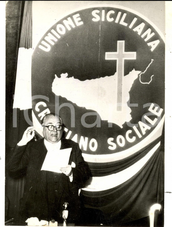 1959 PALERMO Silvio MILAZZO leader dell'Unione Siciliana Cristiano Sociale *Foto