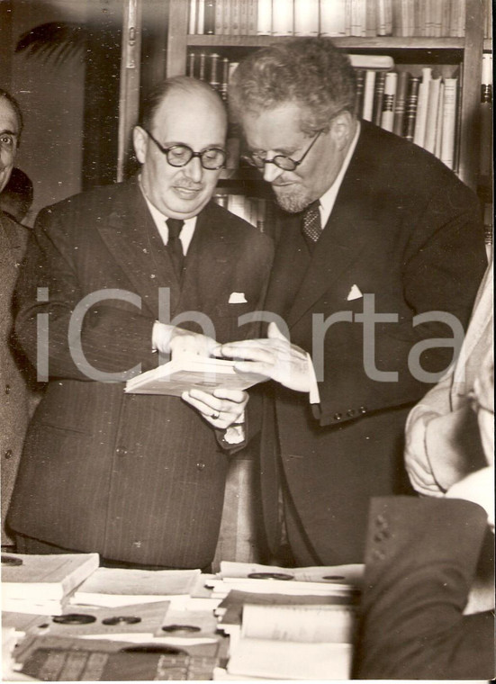 1957 ROMA Sindaco Salvatore REBECCHINI riceve Francesco SEVERI matematico *Foto