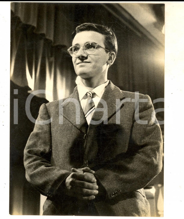 1957 LASCIA O RADDOPPIA Ritratto del concorrente Felice MANNARELLI Foto 13x18 cm