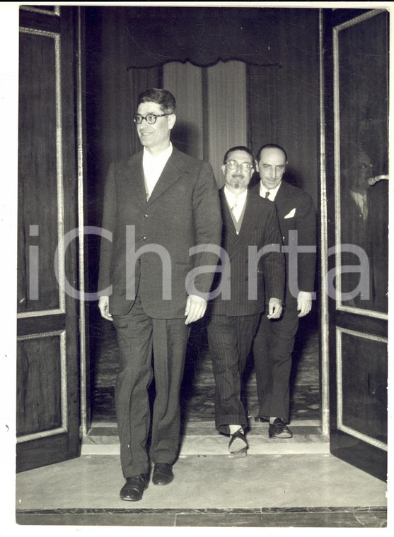 1957 ROMA Giovanni ROBERTI ed Enea FRANZA durante crisi governo SEGNI *Foto