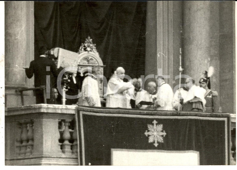 1960 ROMA Papa Giovanni XXIII impartisce "Urbi et orbi" per Pasqua *Foto 18x13