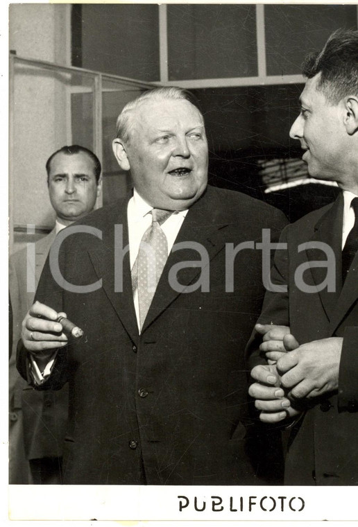 1954 MILANO Ministro Ludwig ERHARD visita Mostra Europea Macchine Utensili *Foto