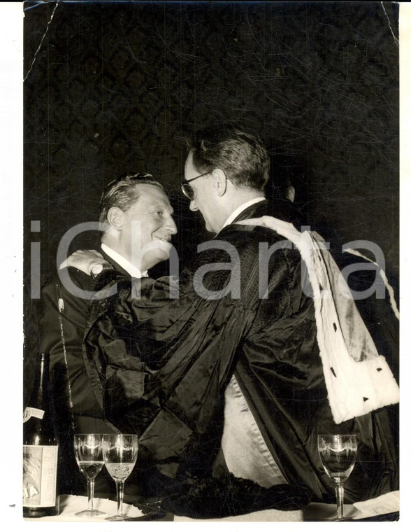 1957 GENOVA Armatore Ernesto FASSIO ottiene la laurea honoris causa *Foto 13x18