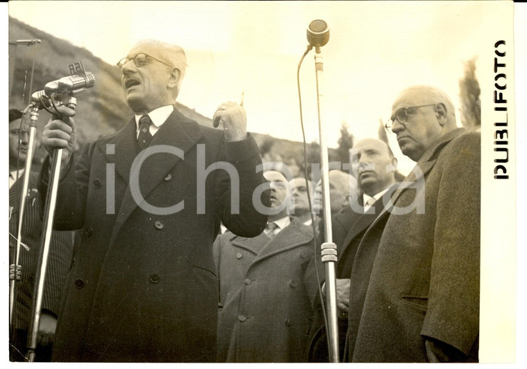 1954 ROMA Ferruccio PARRI alla commemorazione delle FOSSE ARDEATINE *Foto 18x13