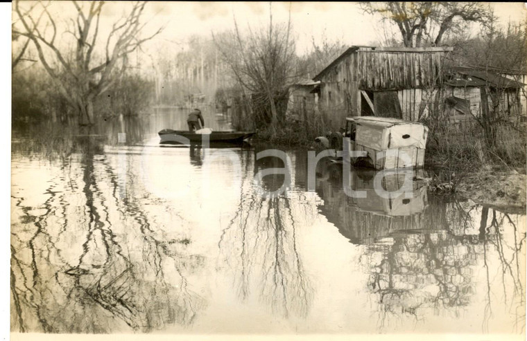 1957 NOGENT-SUR-SEINE (FRANCE) Vue du village inondé - Photo 18x13 cm