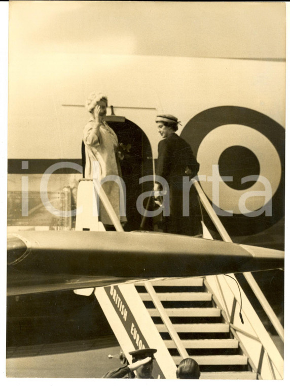 1959 ROMA CIAMPINO Principessa Margaret in partenza con la Regina Madre *Foto 