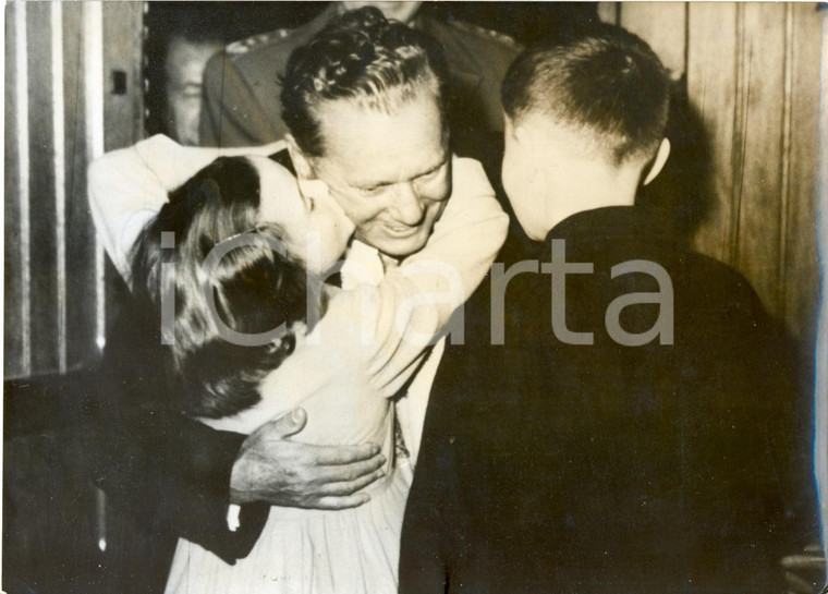 1959 BELGRADE Marshal TITO welcomed by his grandchildren Zlatica and Joze BROZ