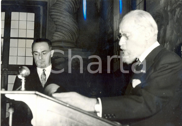 1953 TORINO Eligio PERUCCA consegna laurea ad honorem a Enrico MATTEI *Foto 