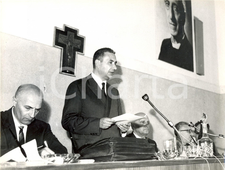 1963 ROMA EUR Consiglio Nazionale DC - Discorso di Aldo MORO *Foto 24x18 cm
