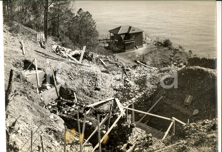 1960 ca GENOVA Operai nel cantiere dell'autostrada A10 GENOVA-SAVONA *Foto 30x22