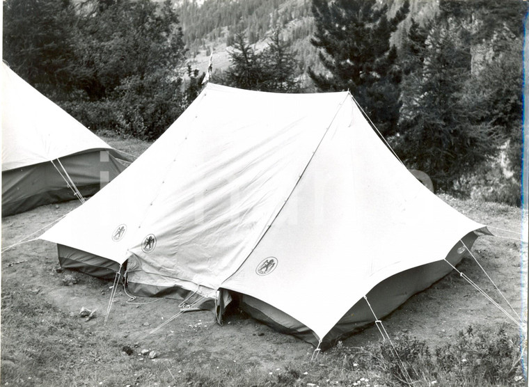 1955 POZZA DI FASSA Tenda presso il Rifugio Monzoni Torquato TARAMELLI -Foto