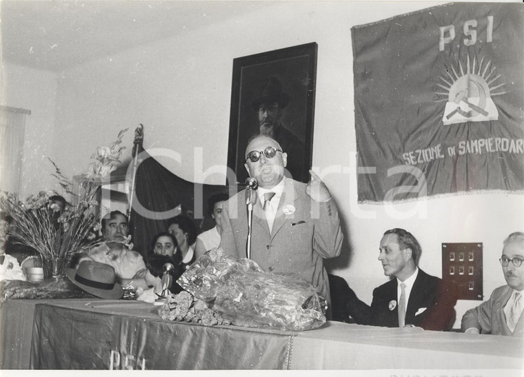 1954 GENOVA Discorso Pietro NENNI alla sezione socialista di Sampierdarena *Foto